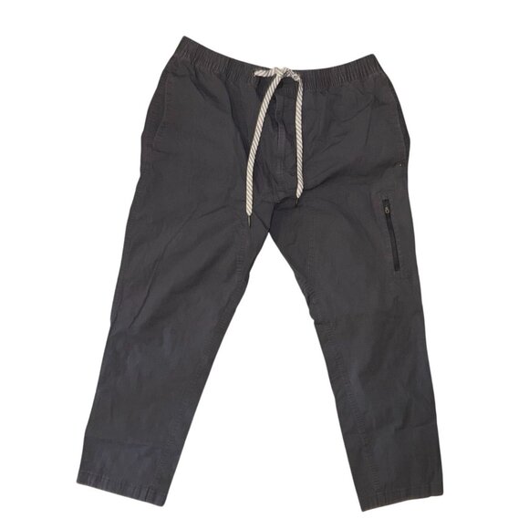 George Mens Drawstring Cargo Pants L 36-38 Charcoal Gray Cotton Spandex Blend El - Picture 1 of 8